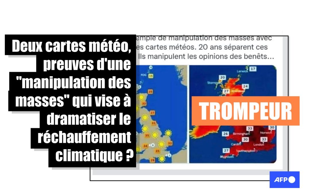 Non, ces cartes météo ne sont pas la preuve d’une « manipulation des masses » à propos du dérèglement climatique