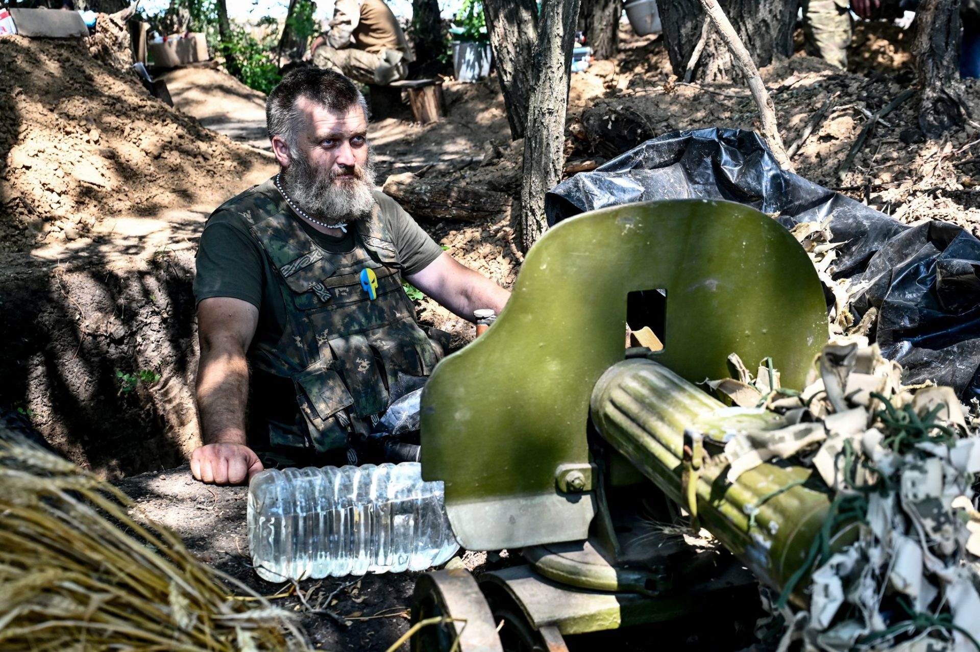 Der Kommandeur eines Bataillons der Territorialen Verteidigung mit dem Decknamen Staryi (oder Bohun) ist in der Region Saporischschja im Südosten der Ukraine im Einsatz.