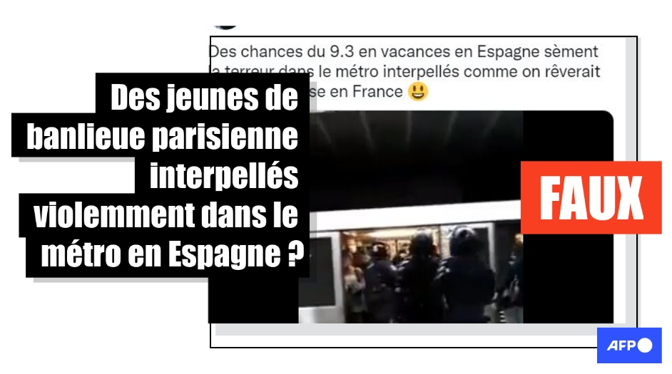 Une arrestation musclée de vacanciers français dans le métro espagnol en 2022 ? Non, il s’agit de supporters de foot interpellés à Bucarest en 2020