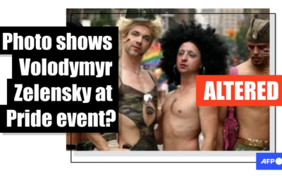 Image doctored to show Volodymyr Zelensky at LGBTQ Pride event