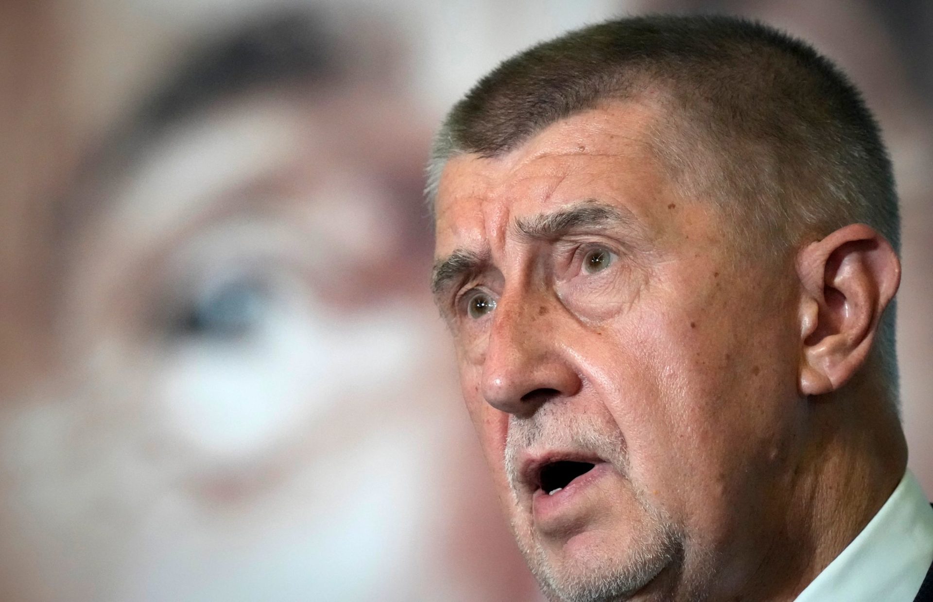 Andrej Babis, damals Ministerpräsident von Tschechien, spricht bei einer Pressekonferenz im Rahmen der Parlamentswahlen im Jahr 2021. (zu dpa "Tschechien vor Präsidentenwahl: Vom Gerichtssaal auf die Prager Burg?")