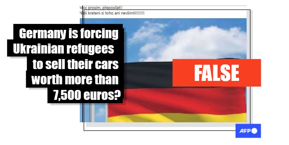 No, Germany is not forcing Ukrainian refugees to sell their cars