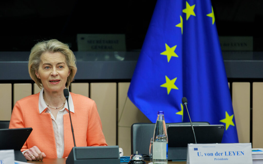 Ursula von der Leyen durante la reunión del Colegio de Comisarios celebrada este 12 de marzo en Estrasburgo (Francia). Unión Europea/Christophe Licoppe