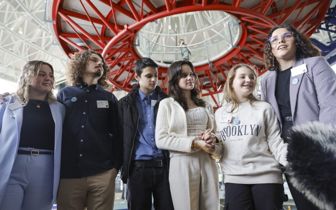 Young Portuguese climate activists give statements to the press in front of the court, during the judgement in a case against different European countries accused climate inaction, at the European Court of Human Rights (ECHR), in Strasbourg, France, 09 April 2024. The Strasbourg-based court ECHR (European Court for Human Rights) has ruled on 09 April, in favour of Switzerland's Senior Women for Climate Protection, in a first ruling by an international court on climate change, condemning Switzerland for climate inaction for failure to meet past greenhouse gas reduction targets. The ECHR was asked to rule in a trio of cases brought by a French mayor, six Portuguese young people, and more than 2,000 members of Switzerland's Senior Women for Climate Protection. The ECHR judgments are not legally binding for all 46 of the European Council's member states, but could set a legal precedent against which future lawsuits would be judged. EPA/RONALD WITTEK