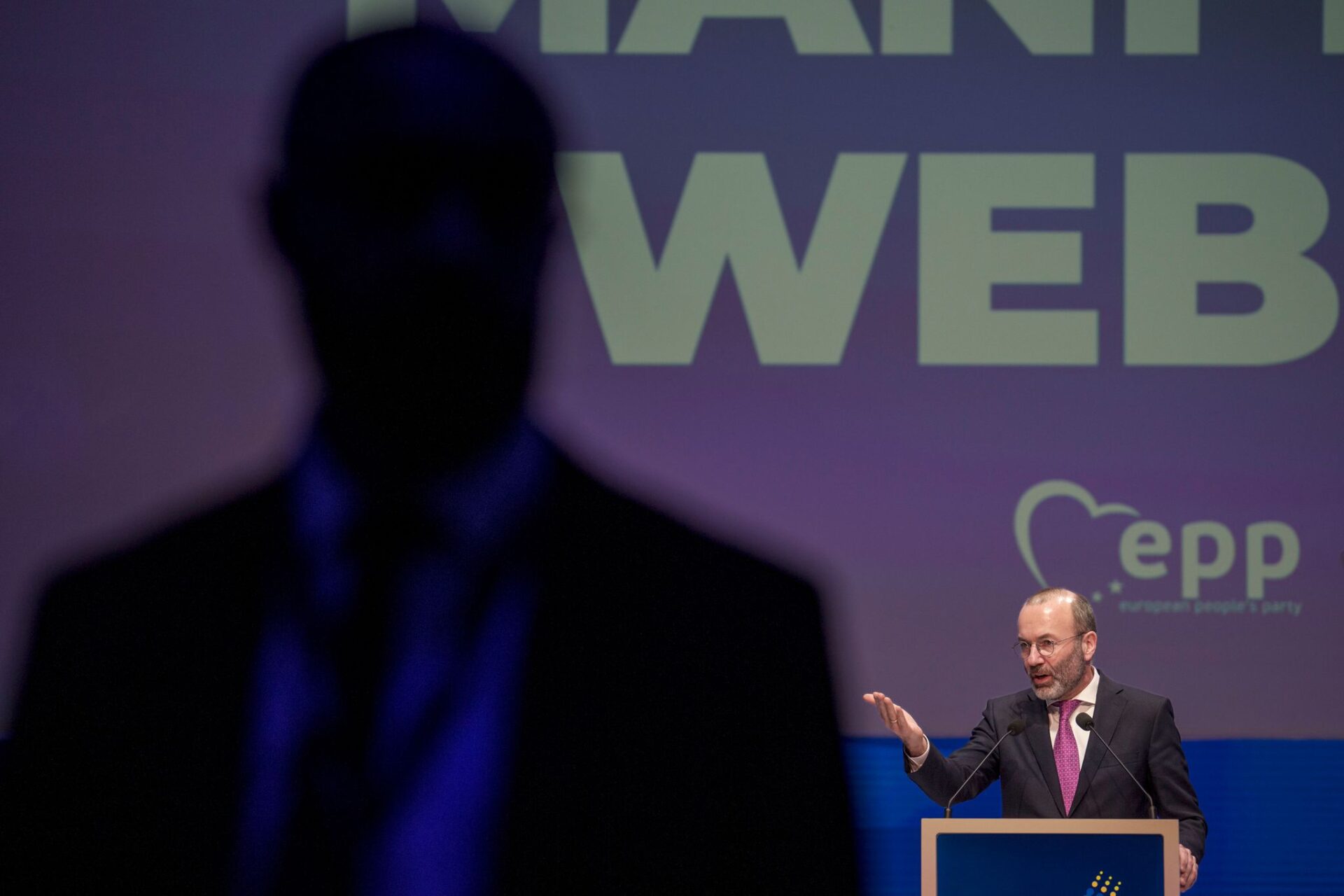 Manfred Weber, Vorsitzender der Europäischen Volkspartei, spricht auf dem EVP-Kongress.