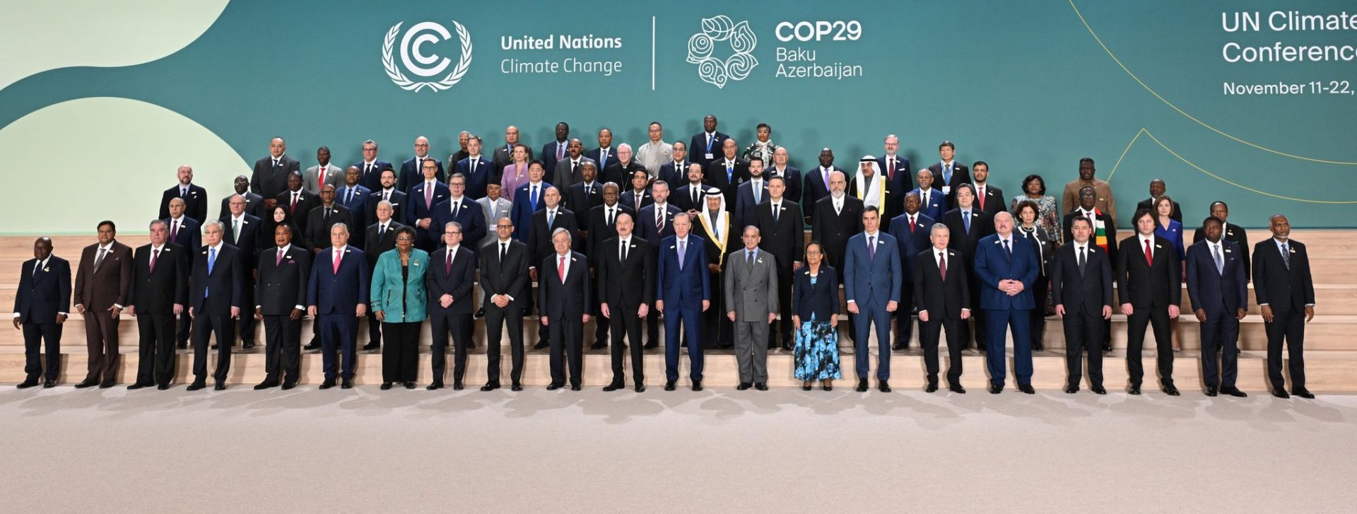 World Leaders pose for the family photo ahead of the 2024 United Nations Climate Change Conference COP29.