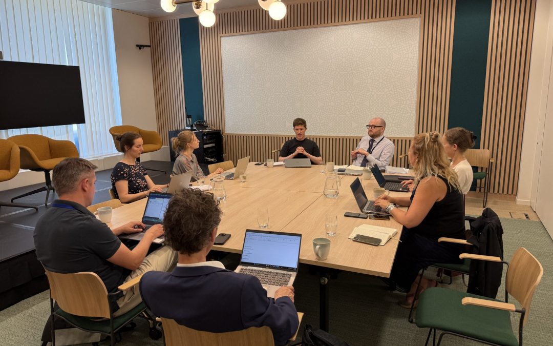 Tuesday, June 23, 2026: Journalists from enr member agencies meet members of the press team at the Permanent Representation of Ireland to the EU. Photo: Tim Kohnen/European Newsroom